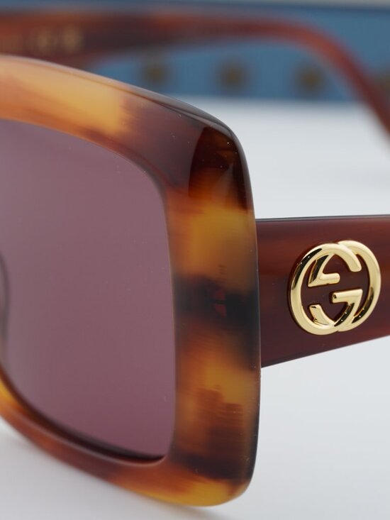 Gucci GG0896S 004 Women Square Sunglasses - Havana / Violet main image 11